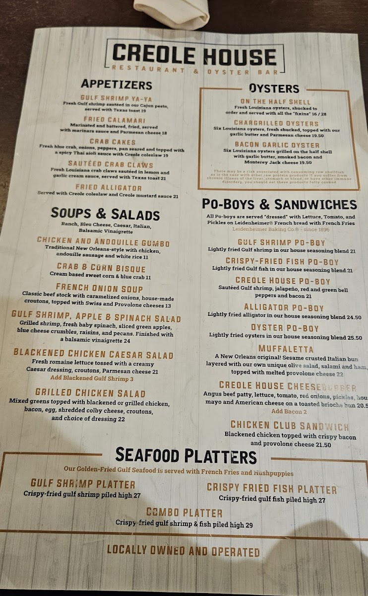 Creole House Restaurant & Oyster Bar Menu - Image 4