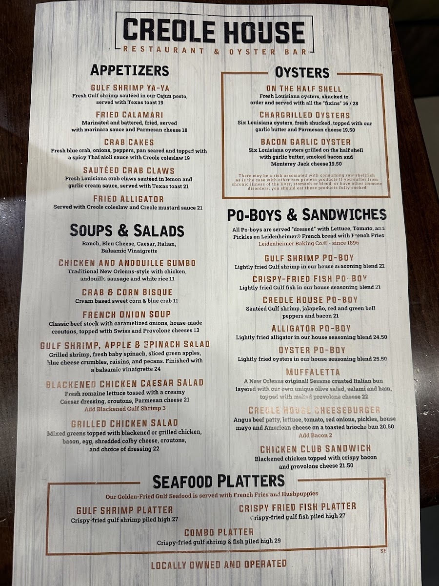Creole House Restaurant & Oyster Bar Menu - Image 5